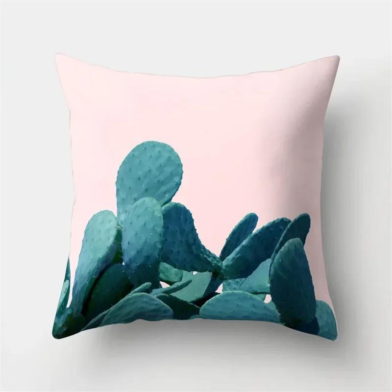 Tropical Plant Green Leaves Cactus Pillowcase Living Room Sofa Cushion Cover Office Bedroom Home Decorative Pillow Covers