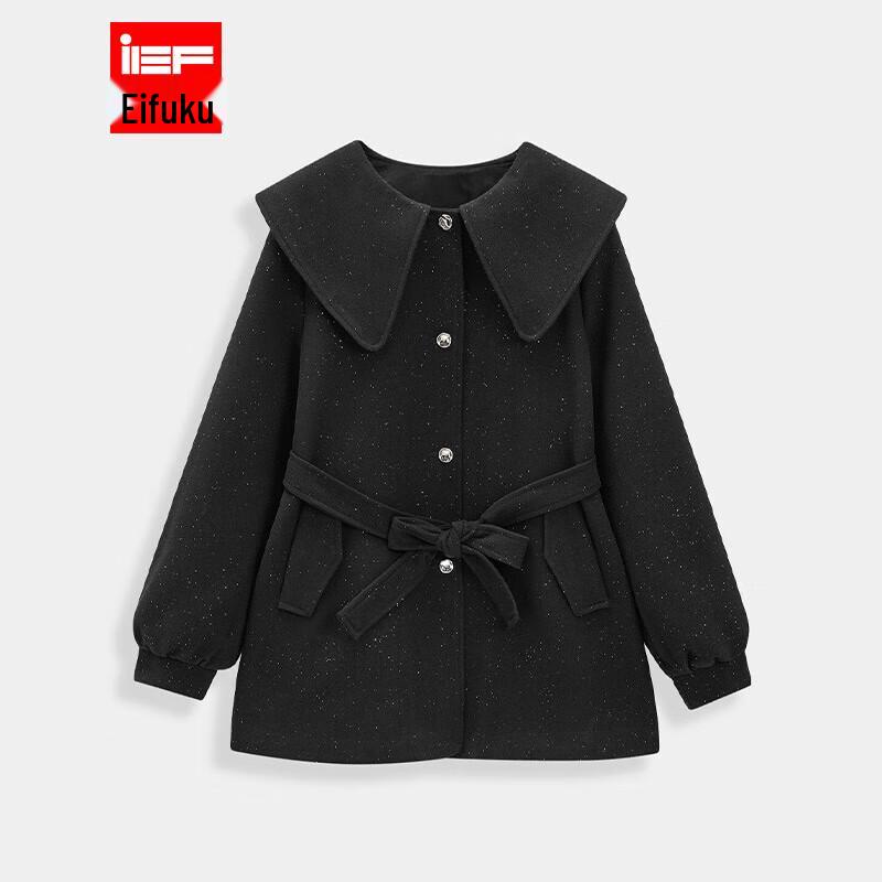 

IEF Women s 2025 Winter Fashion Cinched Wool Blend Mid-Length Coat S