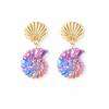 Hot Sale Fashion Vacation Wind Metal Starfish Shell Conch Earrings Suitable for Ladies Beach Vacation