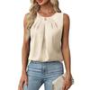 IHUASU Women's Fashion Casual O-Neck Sleeveless Blouses & Shirts