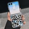 Bowknots Leopard Print Case For Samsung Z Flip 8 7 FE 6 5 Magnetic Clear Hard PC Folding Phone Cover For Galaxy Z Flip8 Flip7 Flip6