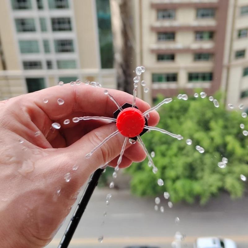 50-500 STÜCKE 1/4'' Widerhaken Rote Verstellbare Düsen Gartenbewässerung Bewässerung Sprinkler Waschbarer Emitter 0-80L/H für Hof Gewächshaus