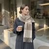 Fringed Plaid Shawl Checkered Wrap Scarf Ladies Faux Cashmere Scarf  Party