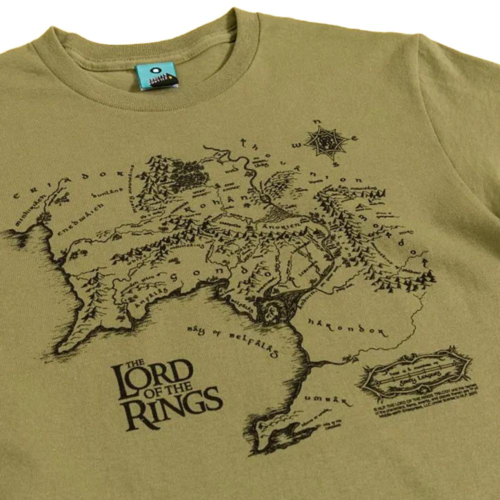 The Lord Of The Rings Unisex Adult Middle Earth Map T-Shirt