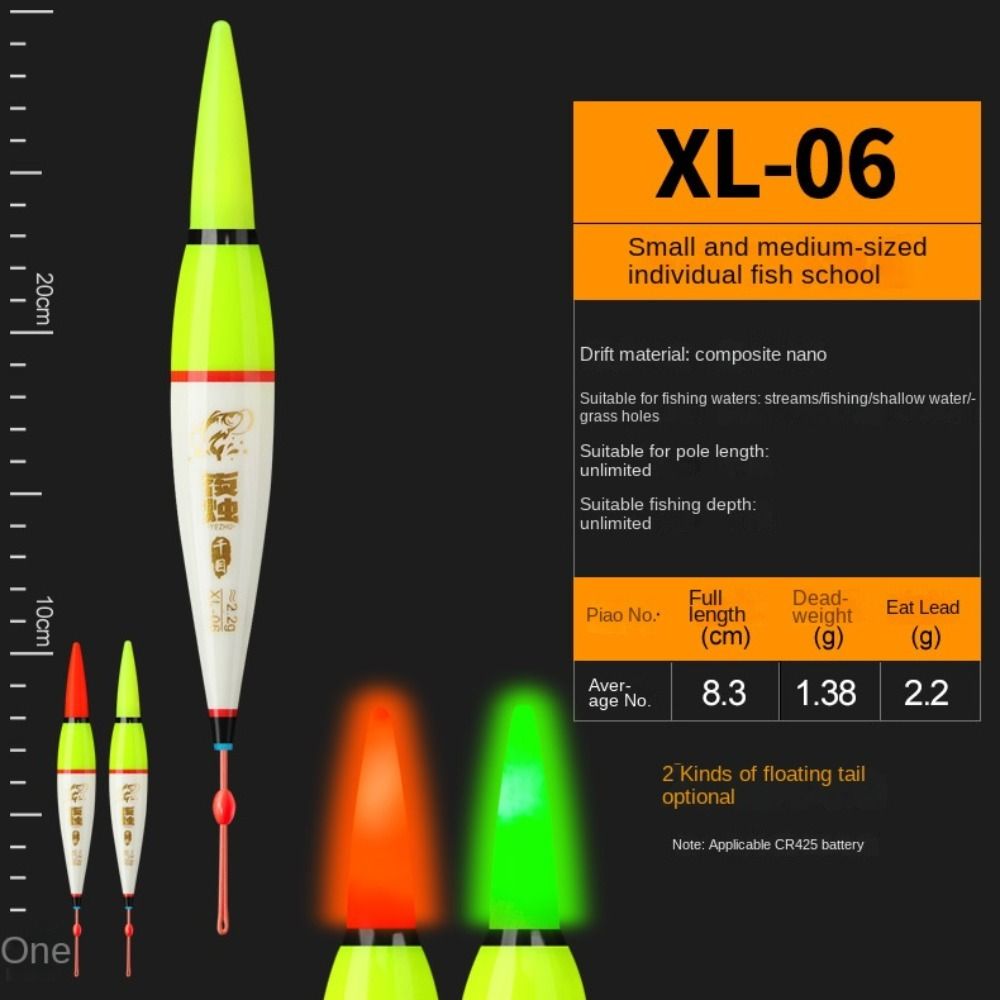 

50 шт. Светодиодный световой индикатор Поплавки для рок-фишинга Горячие. Бобберс с коротким хвостом Green Light XL-06