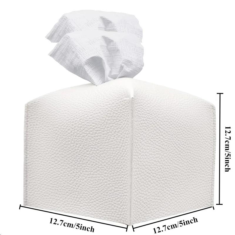 High Quality PU Leather Handbag Purse Tissue Box Holder Home Solid Color Storage Box Napkin Holder Tissue Boxes Napkin Holder