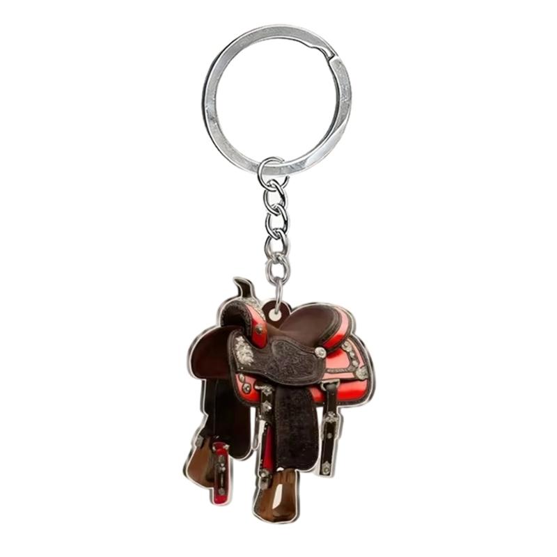 Artistic Acrylic Horse Saddles Pendant For Rearview Mirror Decoration Key Holder Gift And Wall Ornament Application