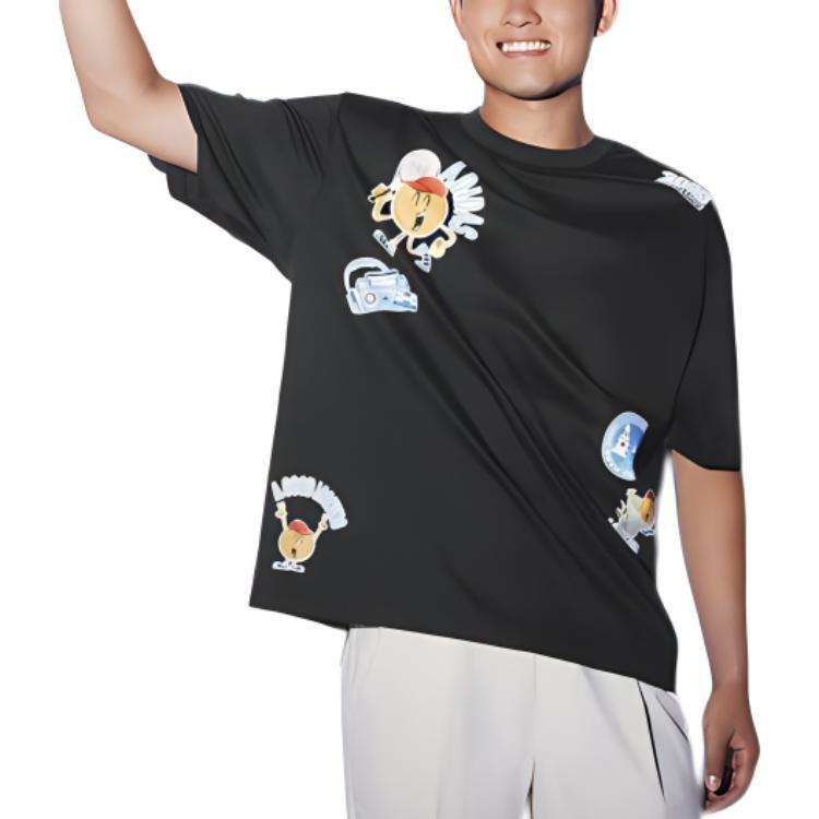 adidas T Shirts Unisex Black Crew Neck Moderate Straight Fit JE0950