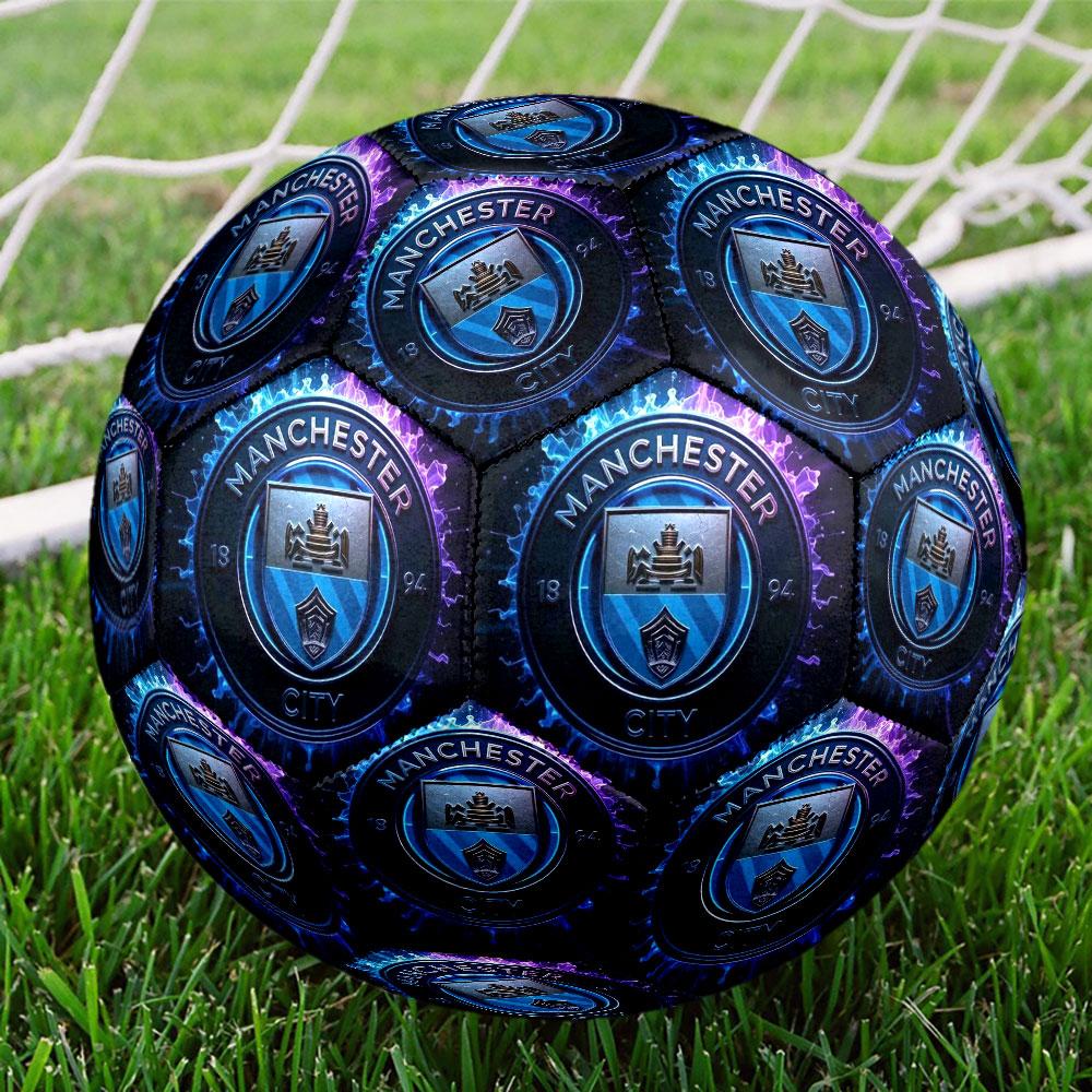 1pc Manchester City Football Club Soccer Ball Size 5 Indoor Soccer Ball Fashion Colorful Backyard Game - Great For Sports Fans Gift HE44