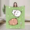 Bubu Dudu Panda Bear Cartoon Flannel Blanket Cute Art Lightweight Throw for Autumn Winter Travel Home Decor