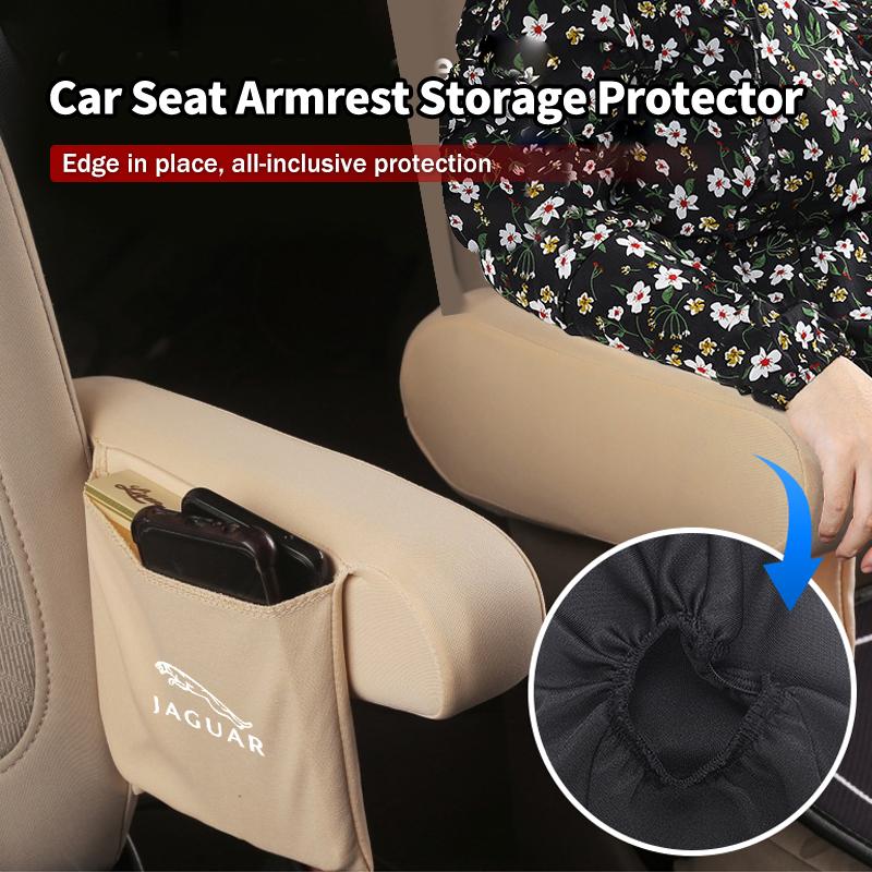 Car Seat Armrest Protector Cover Elbow Support Storage Pad Accessories For Jaguar XF XJ XFR XKR S-Type F-Type X-Type F-Pace I-Pa SS2