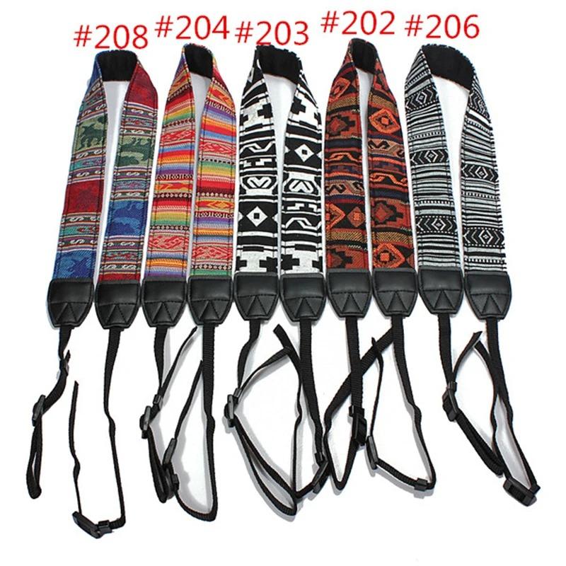 New Colorful Vintage Hippie Style Camera Neck Shoulder Strap Belt Durable Cotton for Canon Nikon Sony SLR DSLR