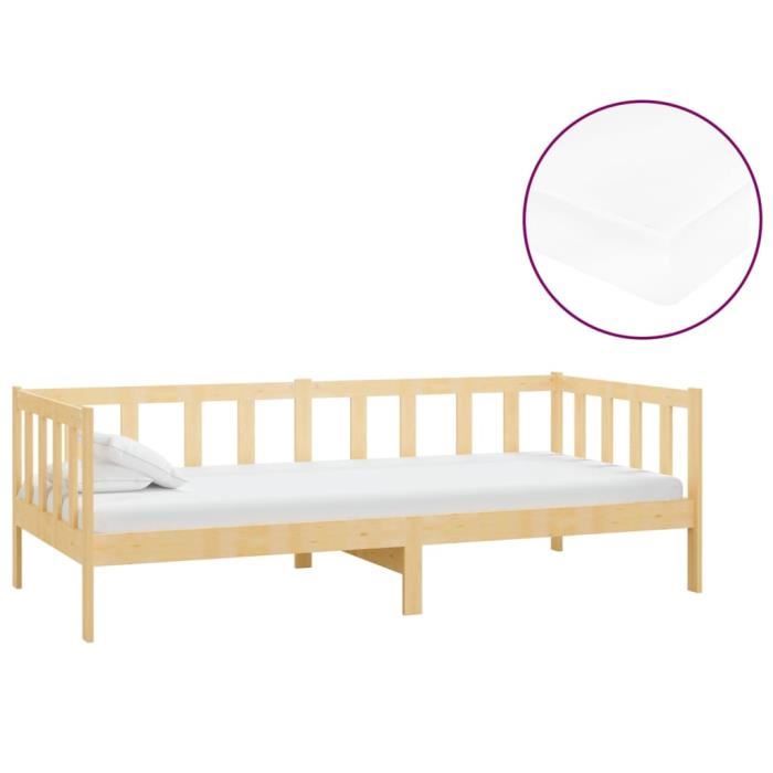 VidaXL Daybed with Mattress 90x200 Cm Solid Pine Wood 3083624