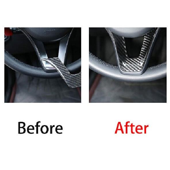 Steering Wheel Sheet Cover Trim Fit For Benz V-Class 2017- Real Carbon Fiber