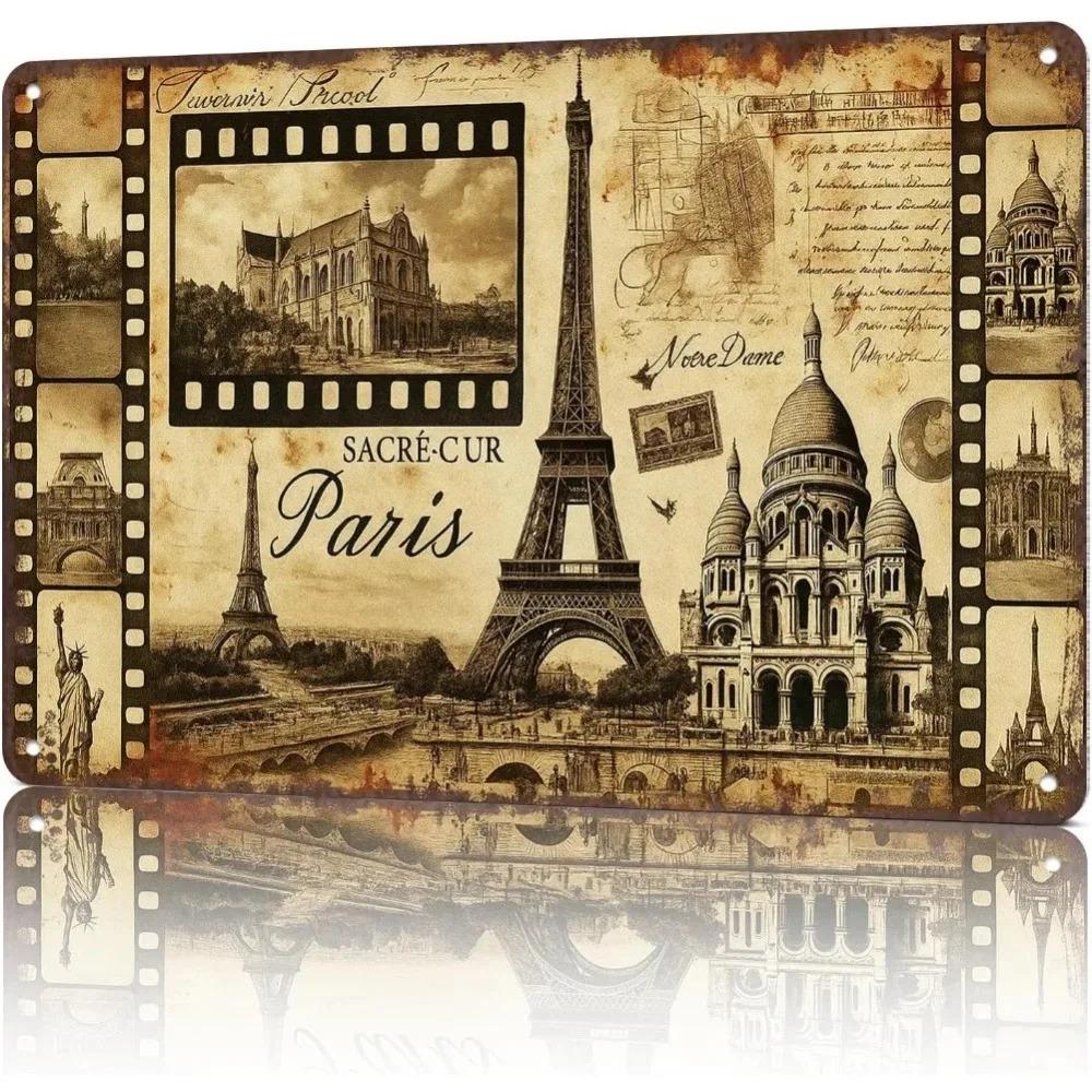 

Wall Art Decor Metal Sign Vintage Paris Wall Art with Funny Retro Design for Living Room Bar Garage Home Decor 20x30cm