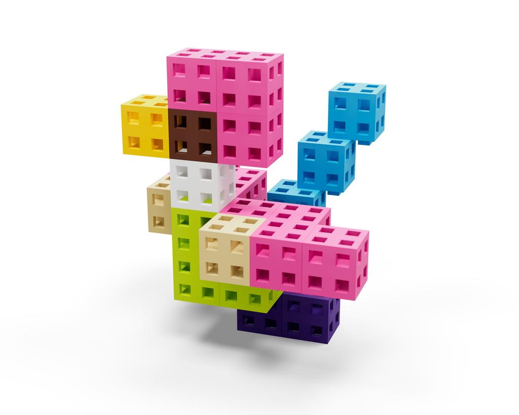 Komplet klocków konstrukcyjnych - Meli Cube Pink 100 el.