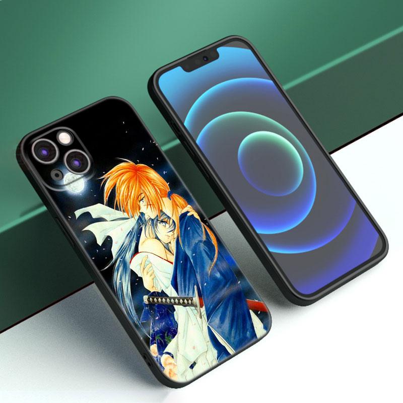 Rurouni Kenshin Anime Phone Case For Apple iPhone 12 13 Mini 11 14 15 Pro Max 7 8 Plus X XR XS SE 2020 2022 Black Silicone Case
