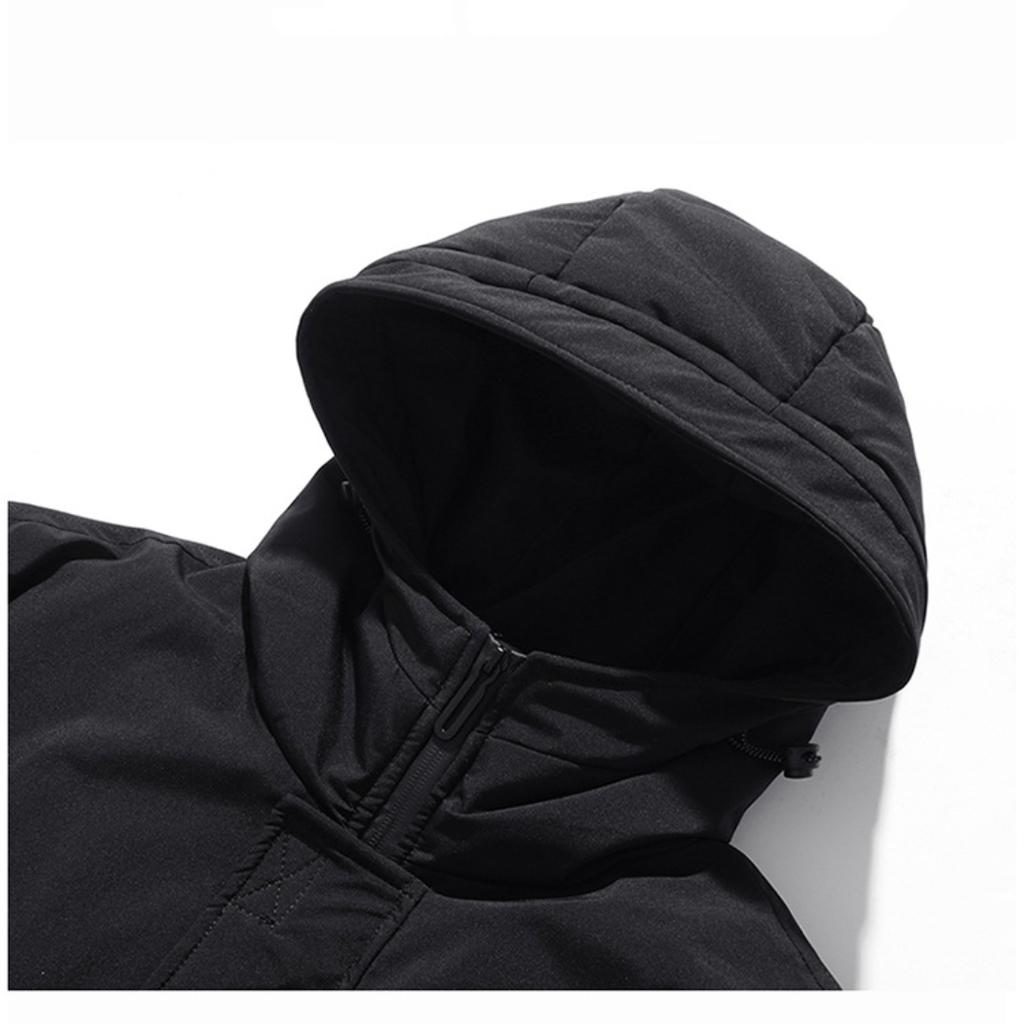 Winterverdickte Daunenjacke für Herren, einfarbig, schmal, lässig, Übergröße, Arbeitskleidung, warme Jugendjacke