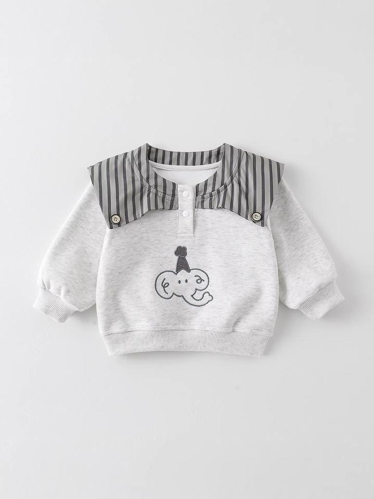 Boys' Stylish Spring/Autumn Korean Hoodie Two-Piece Set for Toddlers