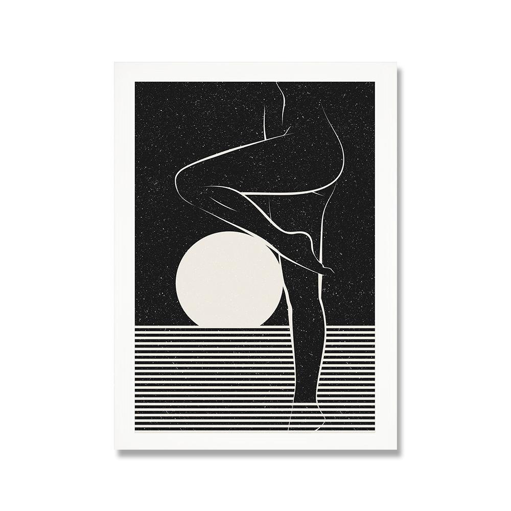 Abstract Nude Woman Silhouette Sensual Art Print Naked Body Figure  Modern Boho Female Poster Canvas Painting Wall Decor