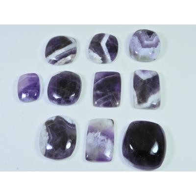 280Cts.Natural Amethyst Lace Agate Octagon Cabochon Loose Gemstone 10Pcs Lot C-800