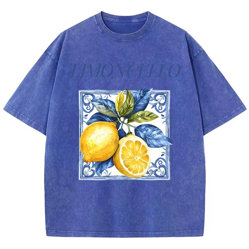 Printet Vasket T-shirt Herre Bomulds T-shirt Rund Hals Behagelig Streetwear Herre Afslappet Sommerbeklædning