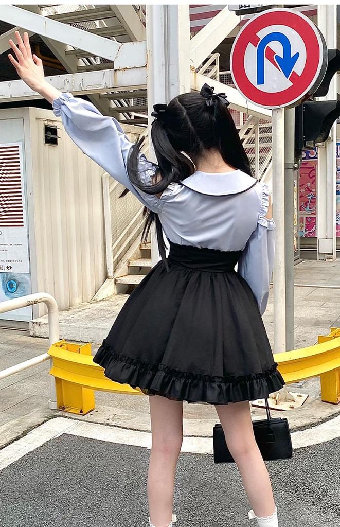 XHSUKADO Black Mini Skirt with Heart Back and and This Skirt Is Perfect for Students and Provides a Stylish French Girly Available In Size for and