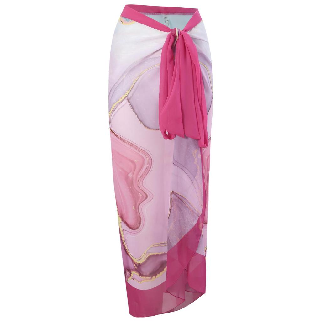 2025 Retro European & American One-Piece Swimsuit with Chiffon Skirt - Conservative & Sexy Design for Women