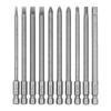 10pcs Magnetic Magnetic Screwdriver Bits 100mm Long Hex Shank Screwdriver Bits  For Electric Drills
