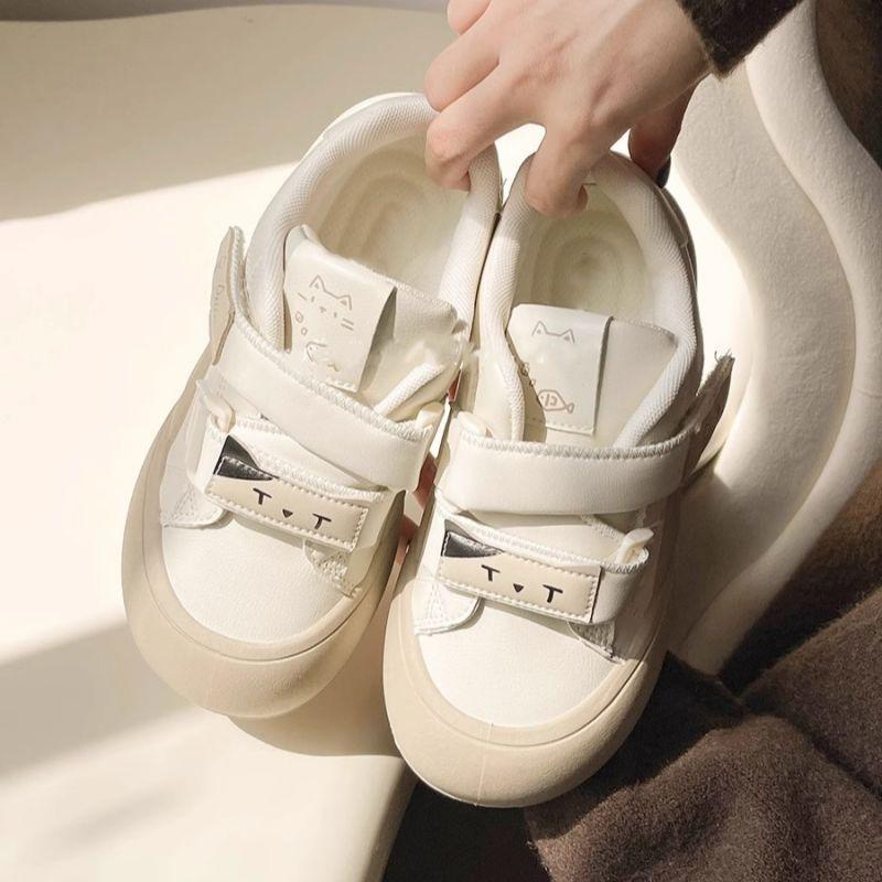 Spring New Velcro Thick-soled Little White Shoes Women's Style Fashion Student Versatile Soft-soled Casual Shoes