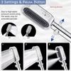 3 Modes Filtered Shower Head Anti-blocking Silicone Water Outlet High Pressure Handheld Bathroom Showerhead with On-Off Switch