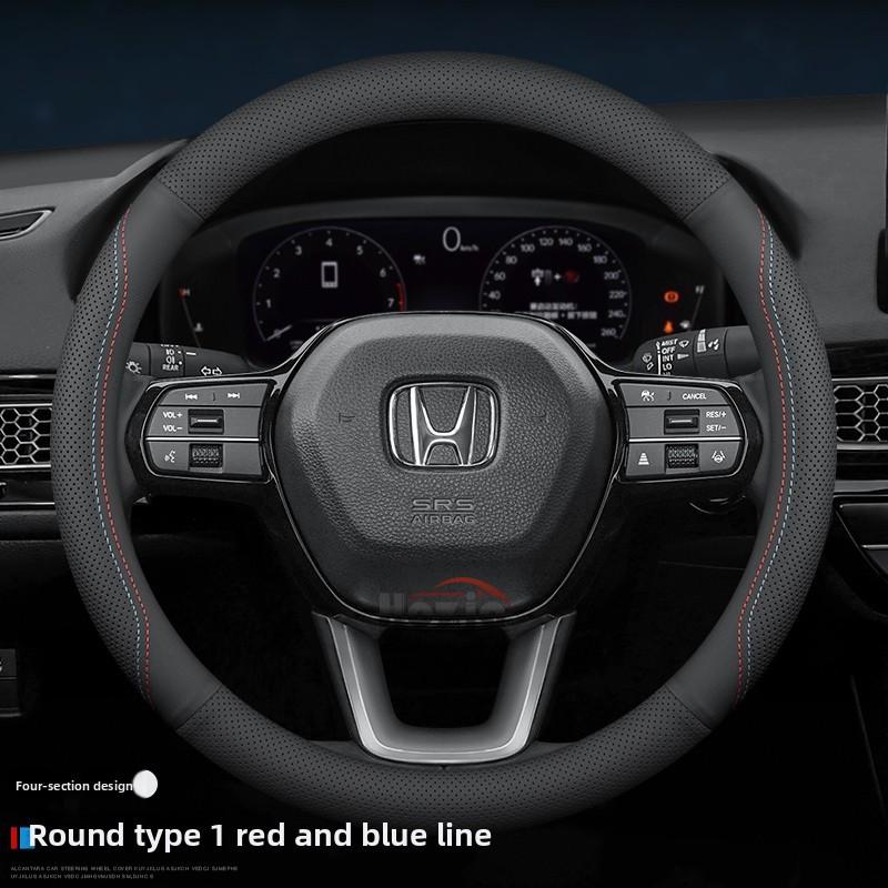 AAAKL1 Leather Car Steering Wheel Cover for Honda HRV CRV Pilot Civic City Accord ZRV Prologue Passport 2023 2024 2025 2026 Accessories