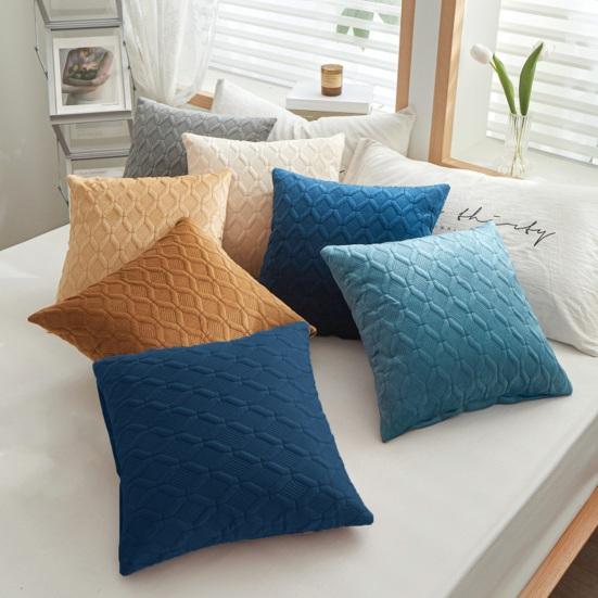 

43x43 см квадратная наволочка сплошной цвет ромб узор современный минималистский диван украшение для спальни наволочка товары для дома