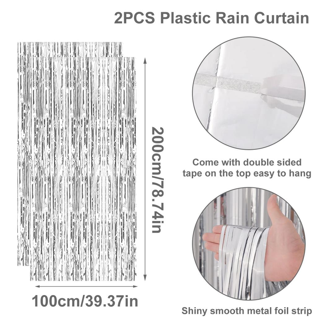 Birthday Party Wedding Decoration Backdrop Curtains Glitter Glossy Fringe Tinsel Foil Curtain Baby Shower Anniversary Wholesale