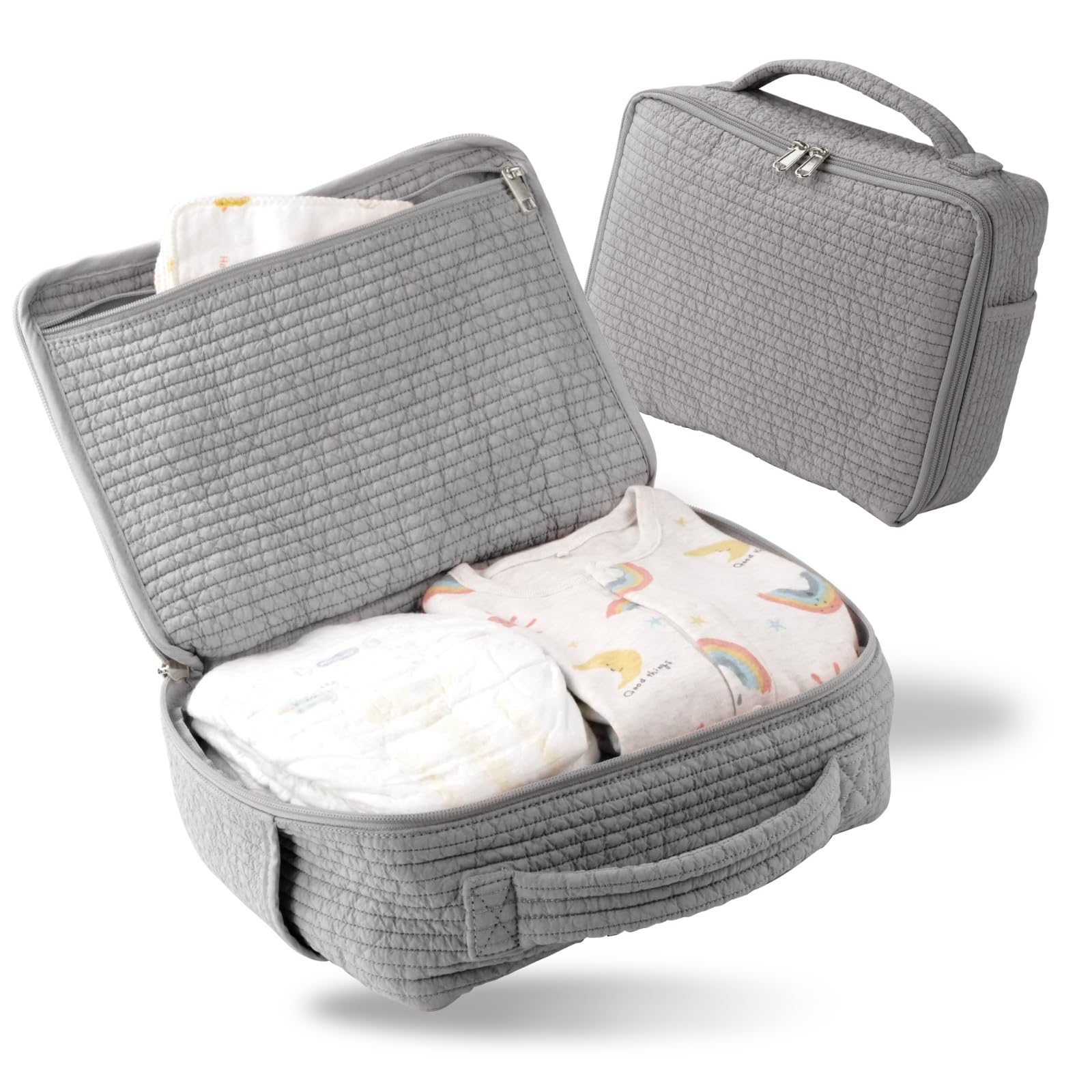 

Вмещает и подгузники, и atRise подгузник большого размера Nubi Baby, для родов в больнице, для детского праздника, для коляски, на молнии, симпатичный детский мешочек, внутренний карман для одежды. Мешочек,