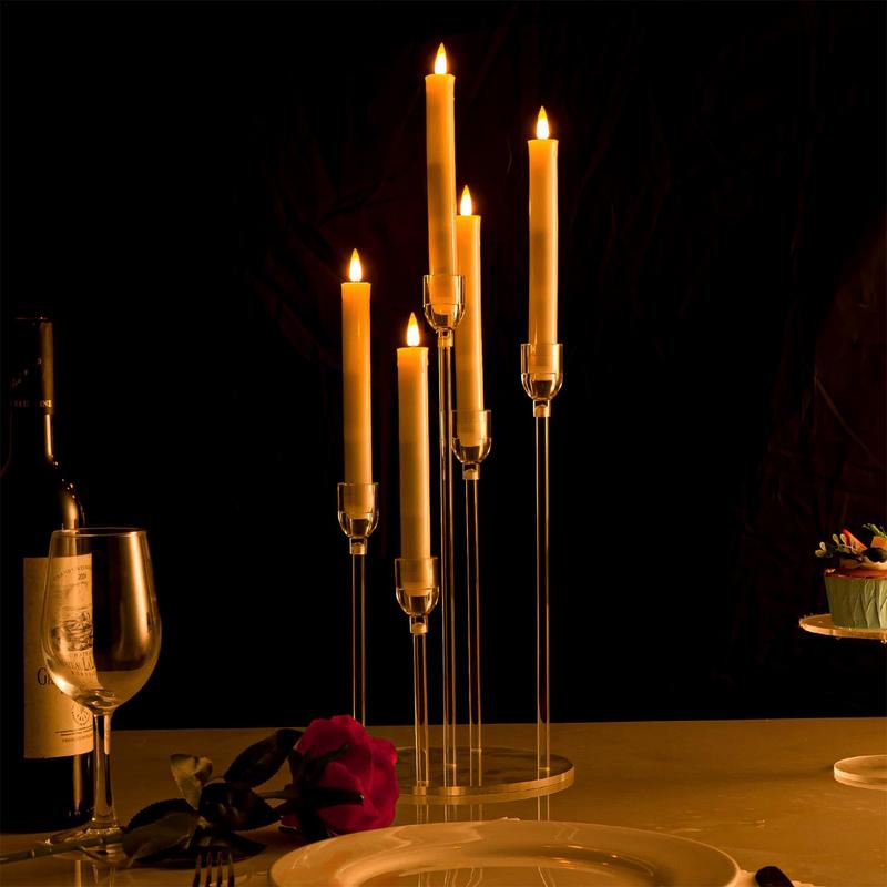 Acrylic Candlestick Holders Transparent Taper Candle Holder Wedding Party Favors Lightweight Decorative Table Centerpieces
