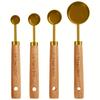 Multiple colors available Stainless steel measuring cup and spoon set with wooden handle Metric and American wooden handles High-quality