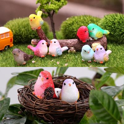 Yapay Küçük Kuş Heykelciği Hayvan Modeli Ev Dekoru Mini Bahçe Aksesuarları