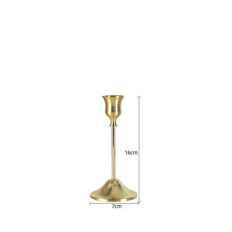 European Retro Luxury Candle Holder, Creative Nordic Iron Art Trumpet Bell Design