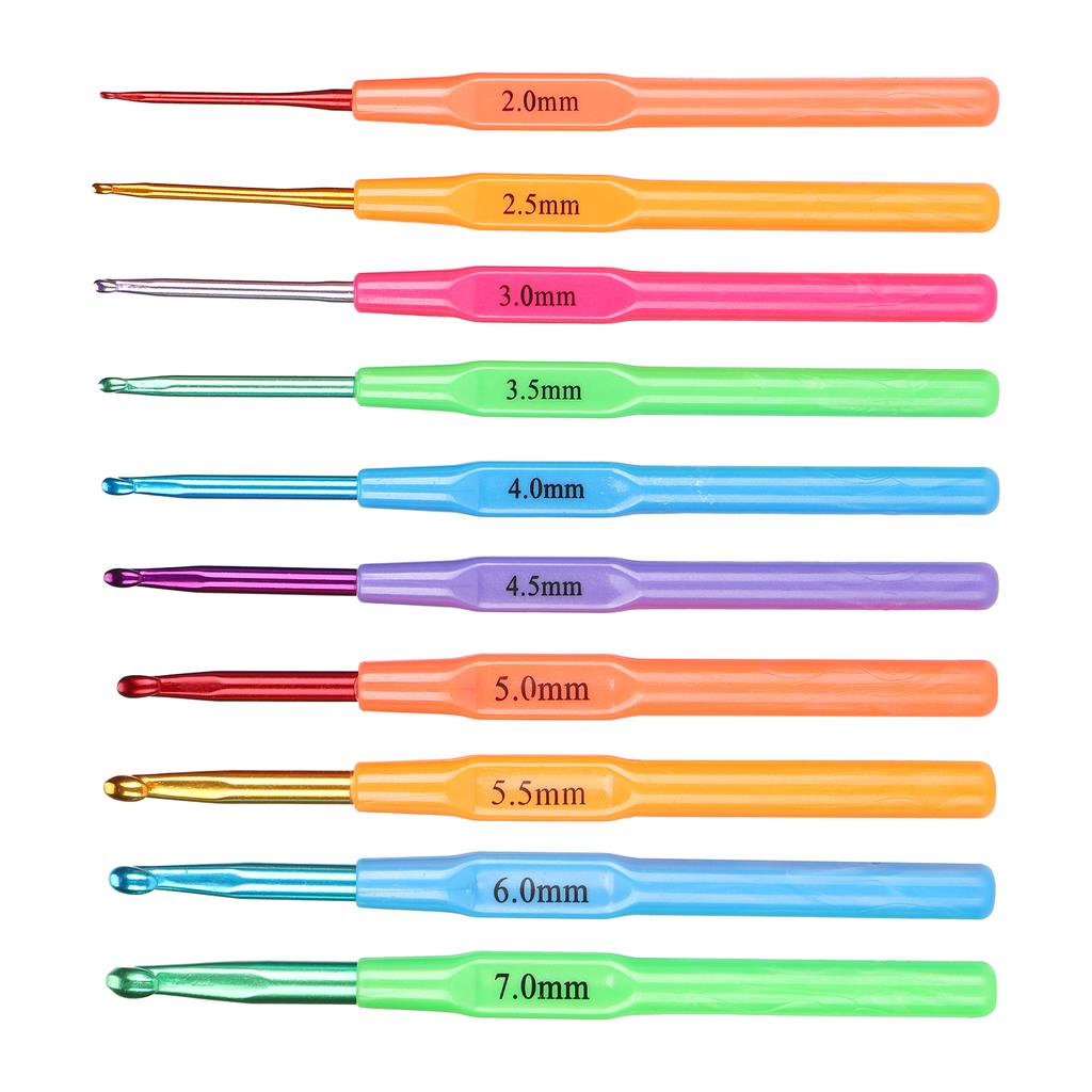 10Pcs Crochet Hooks Colorful Plastic Knitting Needles Kits Weaving Tools for DIY Socks Heats