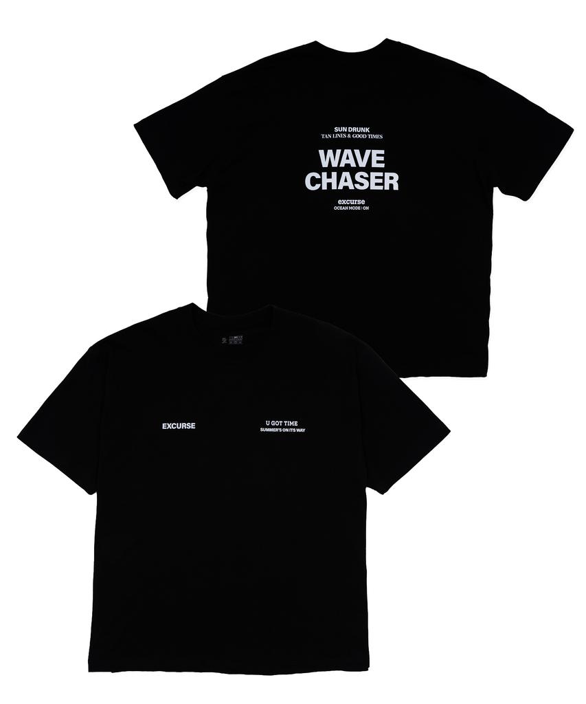 Igseukeoseu Wave Chaser Oversized Half T-Shirt Black