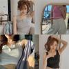 Tank Top Button Ribbed Crop Tops Women Summer Camis U-neck Camisole Fashion Casual Tube Female Sleeveless