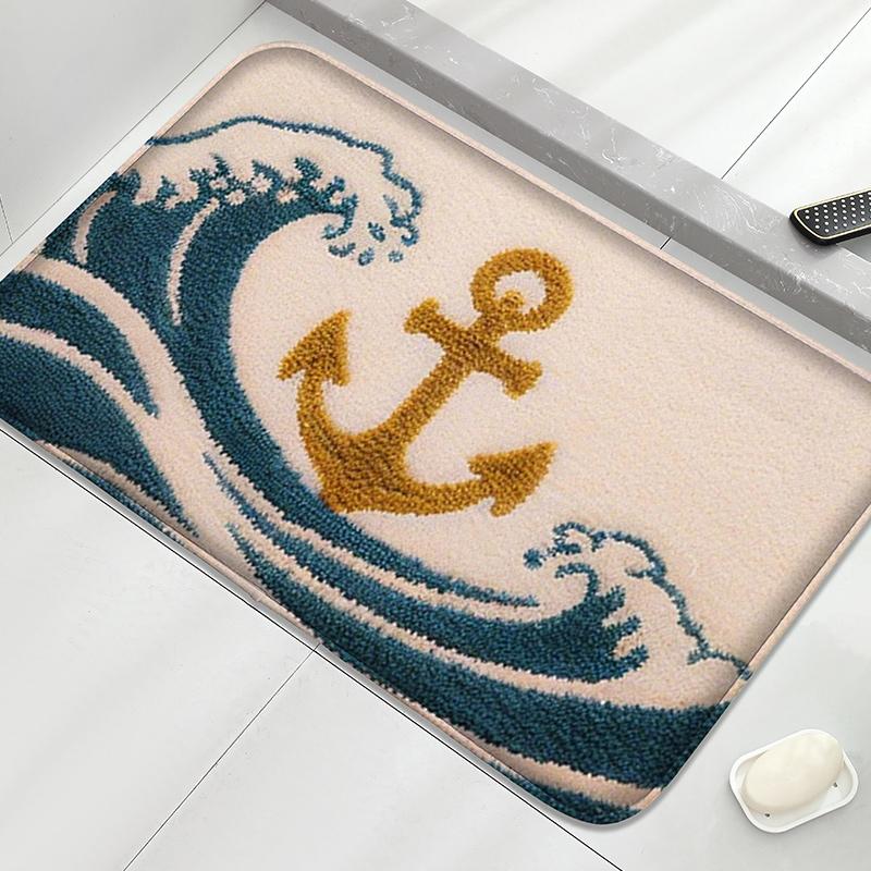 Airplane model anti slip door mat, household water absorbing foot mat home decoration mat bedroom small carpet, machine washable