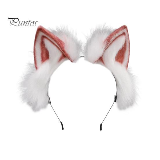 

Повязка на голову из искусственного меха лисы с кошачьими ушками в плюшевом стиле для ролевых игр, переодевания, ручной работы, повязка на голову, реквизит для косплея вино красного