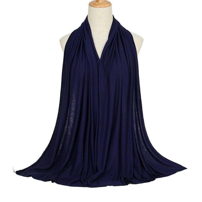 Ramadan Modal Cotton Jersey Hijabs For Woman Long Muslim Scarf Shawl Plain Soft Turban Tie Head Wraps For Women Islamic Clothing