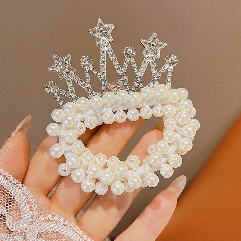 Attache de cheveux Couronne de Princesse Perle pour Enfants 2025 - Accessoires pour Cheveux Filles