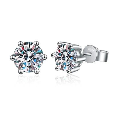 D Color 0.1-2 Carat Moissanite Earrings For Women 925 Sterling Silver Ear Studs Sparkling Diamond Wedding Fine Jewelry