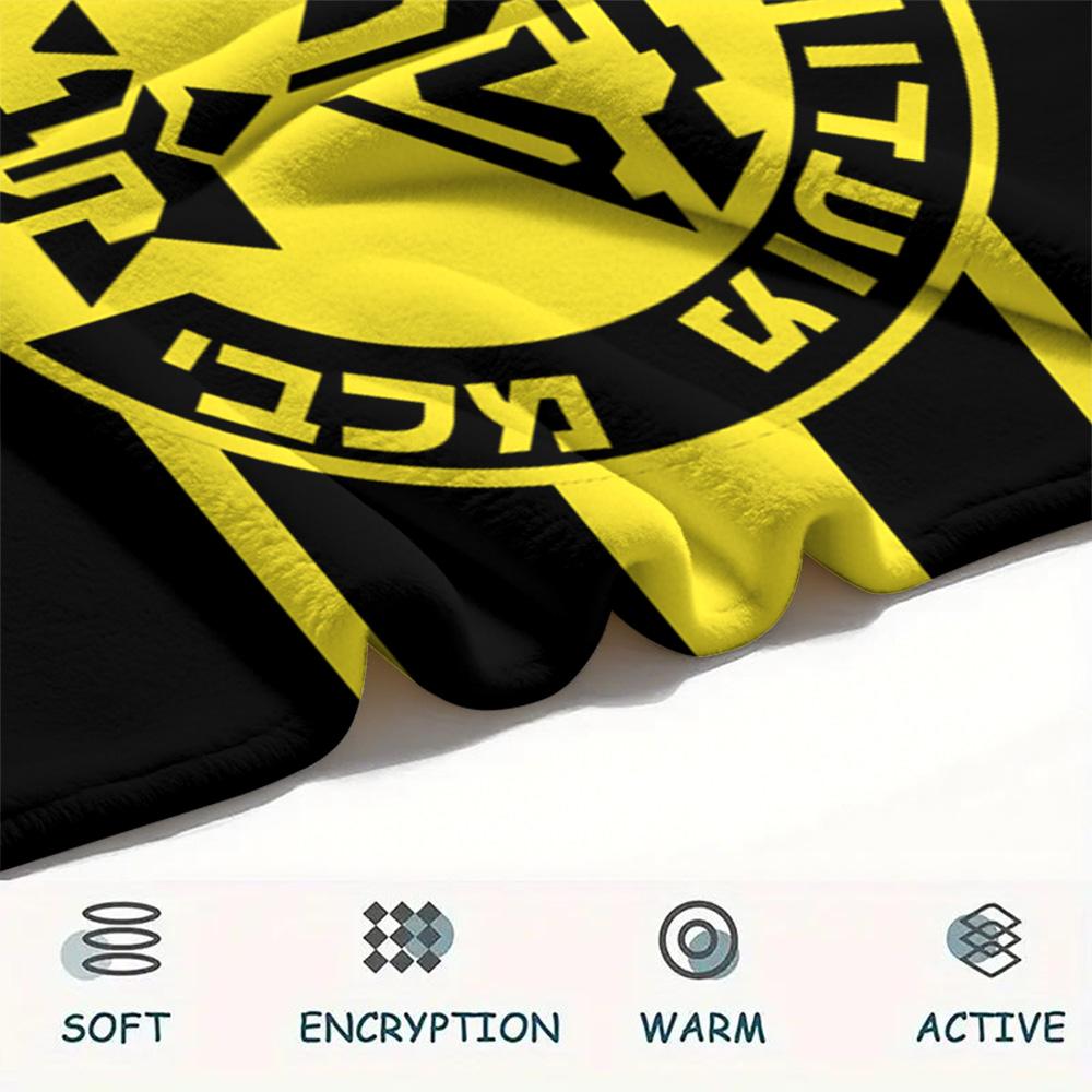 1 Stück Maccabi Netanya FC Aufdruck Flanelldecke Hohe Qualität Warm Bequem Decke für Alle Jahreszeiten Perfekt für Geschenke Heimdekoration