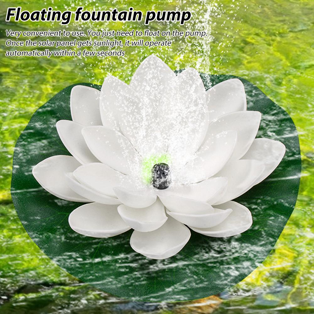 Solar Fountain Pump Lotus Floating Water Feature Bird Bath Pond Solar Pump with 4 Nozzles for Garden Outdoor Decoration 1.4W/7V