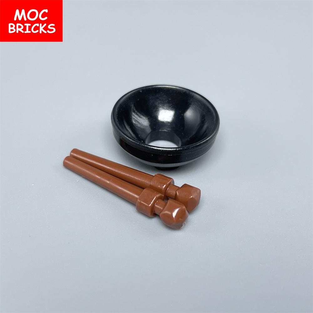 10pcs/lot MOC Bricks Dish 2 x 2 Black Bowl Lampshade Fit with 71128 Assemble Building Block Accessories Kids Toys